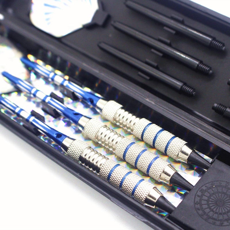 ROOBEEO Soft Tip Darts Set for Electronic Dart Board 18/22g Plastic Tip Darts Set with Brass Barrels&Aluminum Shafts, 6 Flights 3 Spare Plastic Dart Shaft 20 Soft Tips Portable Case (18g-Silver&Blue) - Image 3